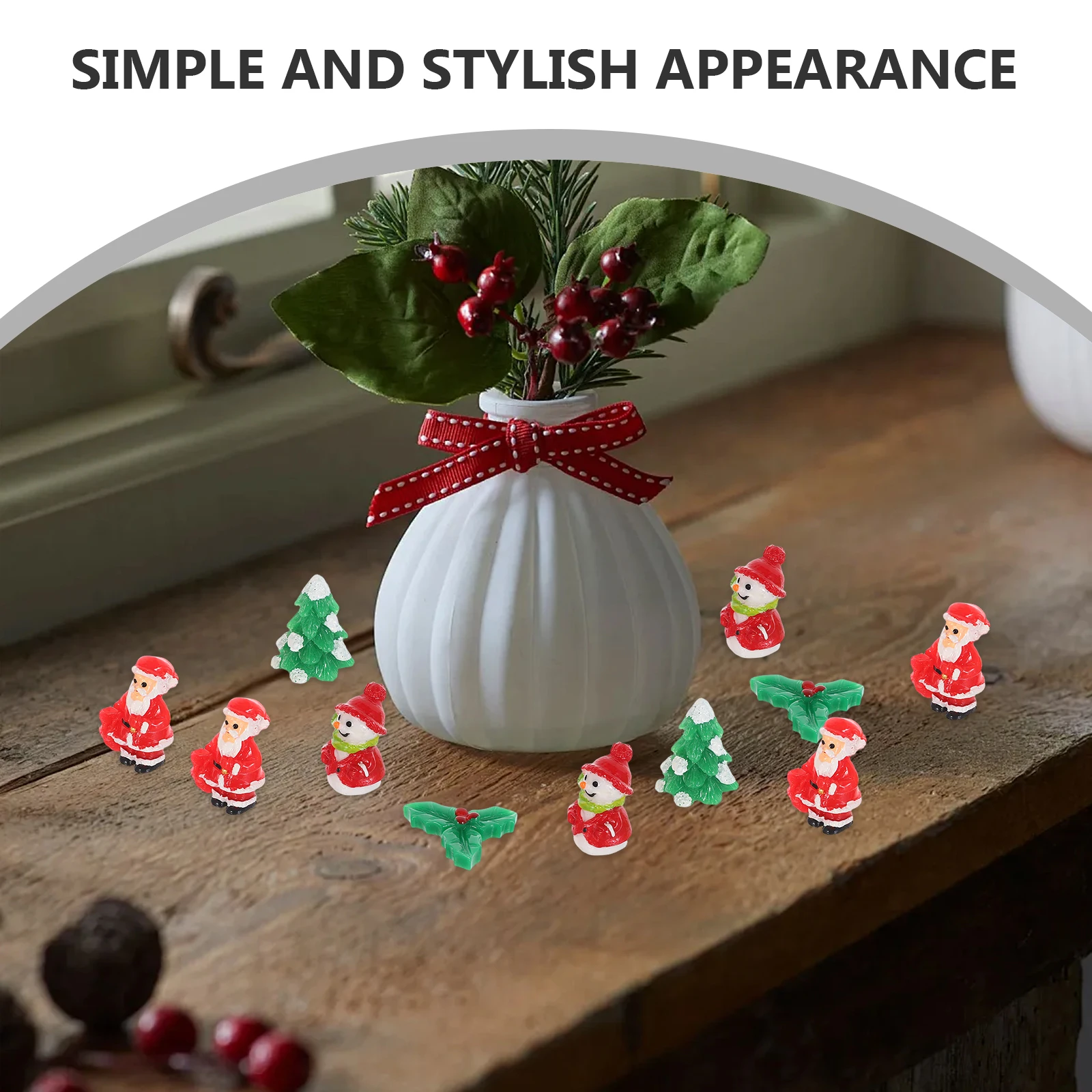 

20pcs Christmas Miniature Resin Decorations Mini Snowman Santa Claus Figures For Holiday Village Scene Winter Fairy Garden