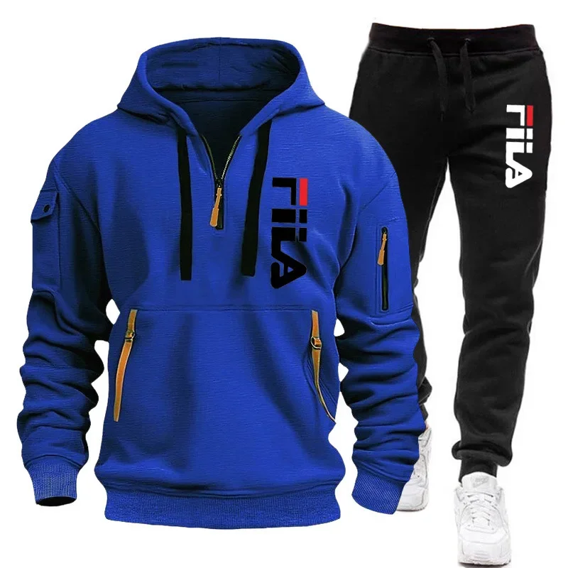 Autumn/Winter Men's fashion trend Brand clothing Hoodie set Casual design oversized long sleeve hoodie + sweatpants 2 sets