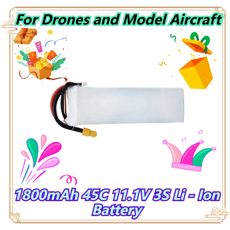 

1800mAh 45C 11.1V 3S Li - Ion Battery For Drones and Model Aircraft
