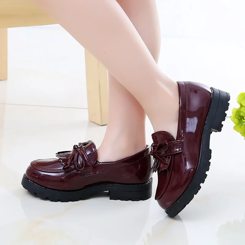 Zapatos Niña Platform Kid Leather Shoe New Girl Princess Shoe Student Performance Shoe British Loafers Shoe Kid Shoe Casual Shoe