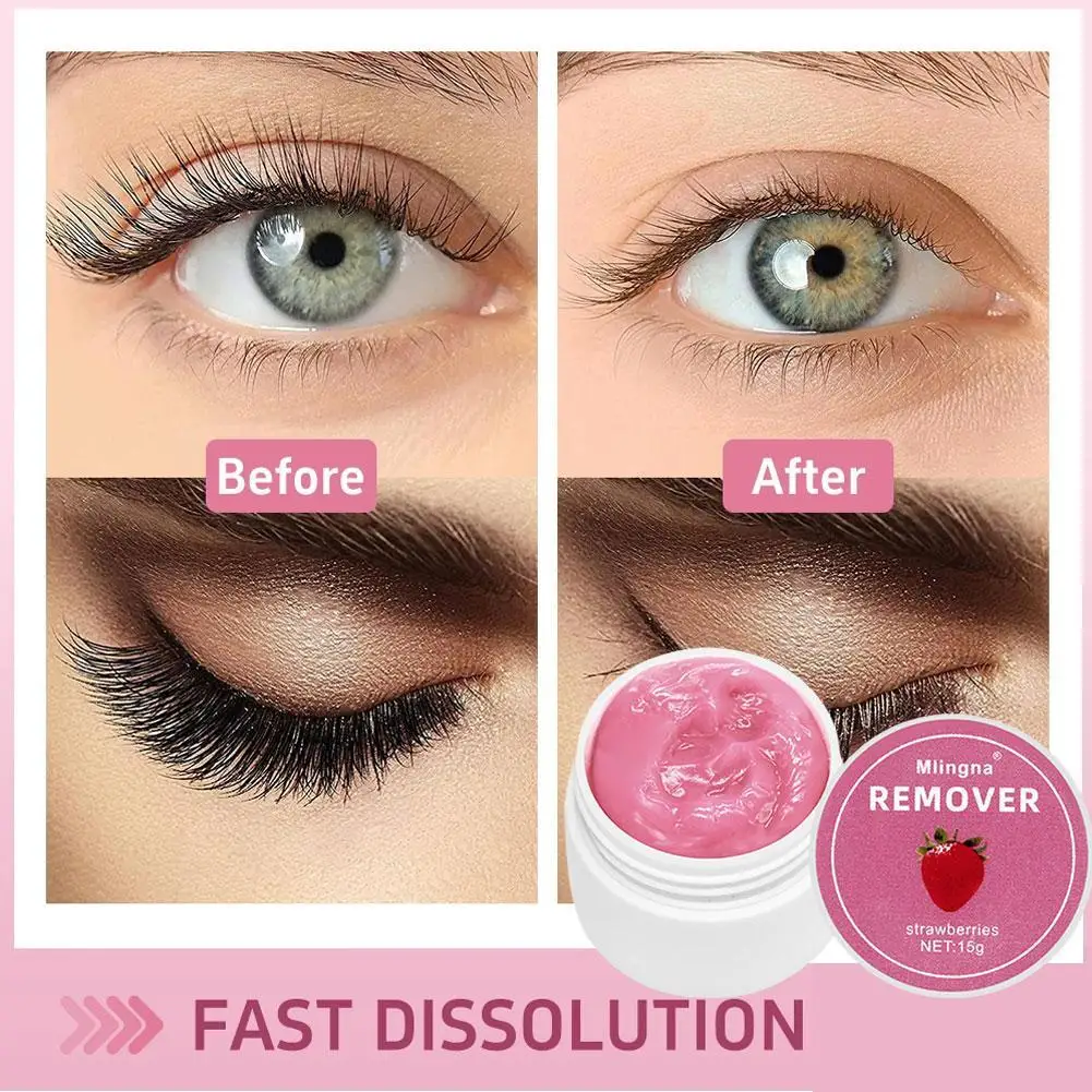 

Eyelash Glue Remover Fruit Flavor No Irritation Ultra-Fast Cleaning Lash Cream Safe for Sensitive Eye Easy Removal False Lashe