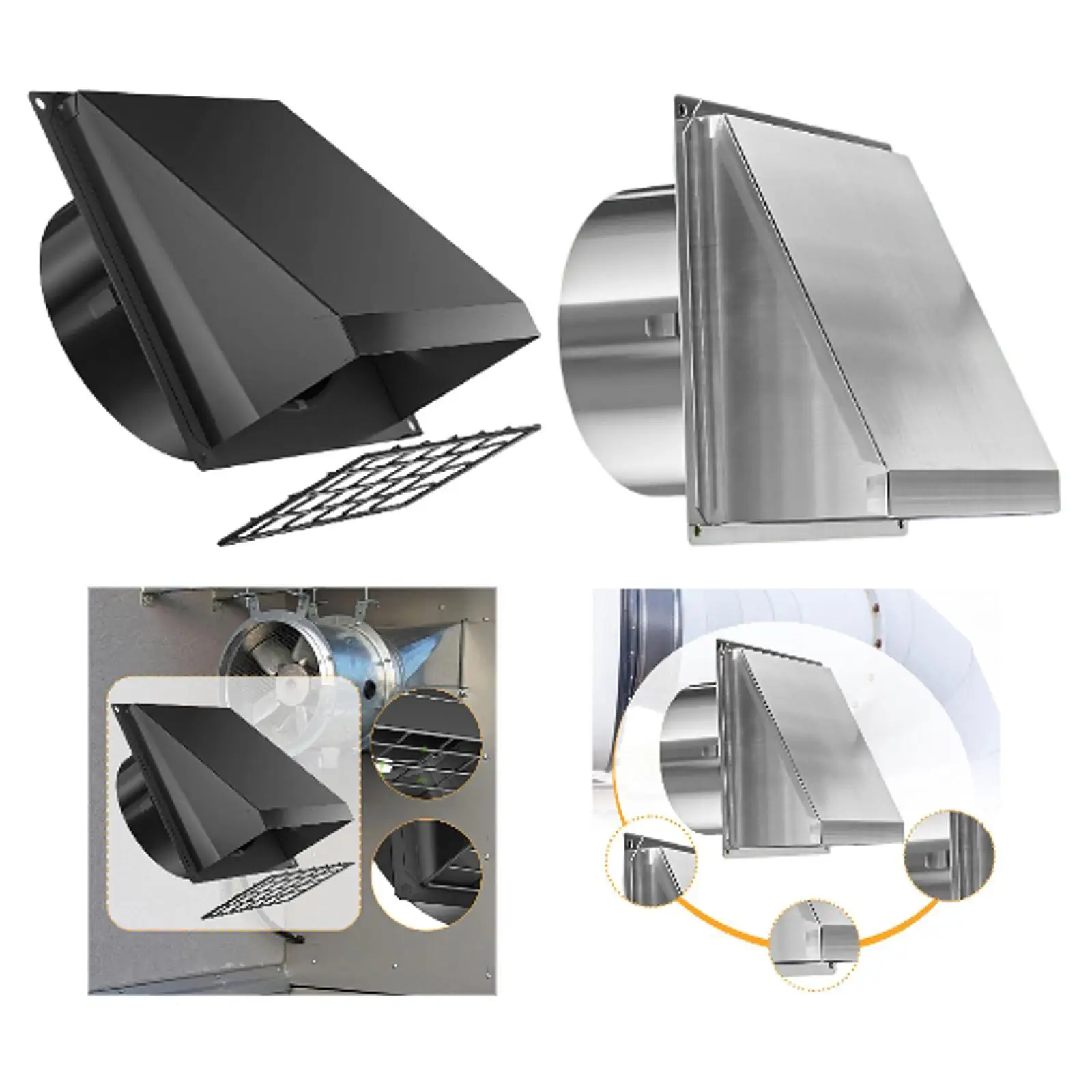 Dryer Vent Cover Outdoor Versatile Weatherproof Easy Installation Replacement Protection Wall Vent Cover Stainless Steel