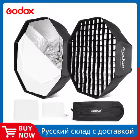 Godox SB-UE 80cm 95cm 120cm Portable Octagonal Umbrella Softbox with Honeycomb Grid for Bowens Mount Studio Flash Softbox