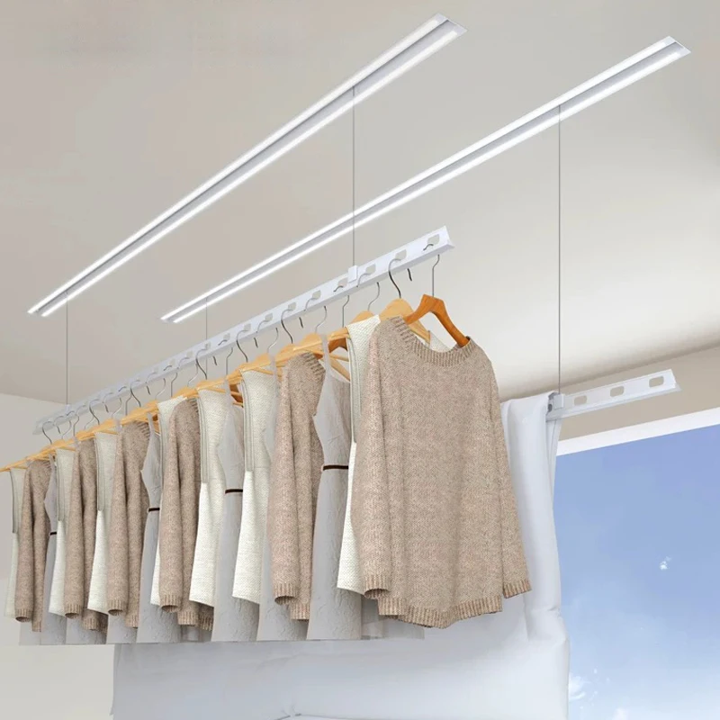 Electric drying rack Balcony Home automatic lifting Hidden embedded intelligent clothes drying rod