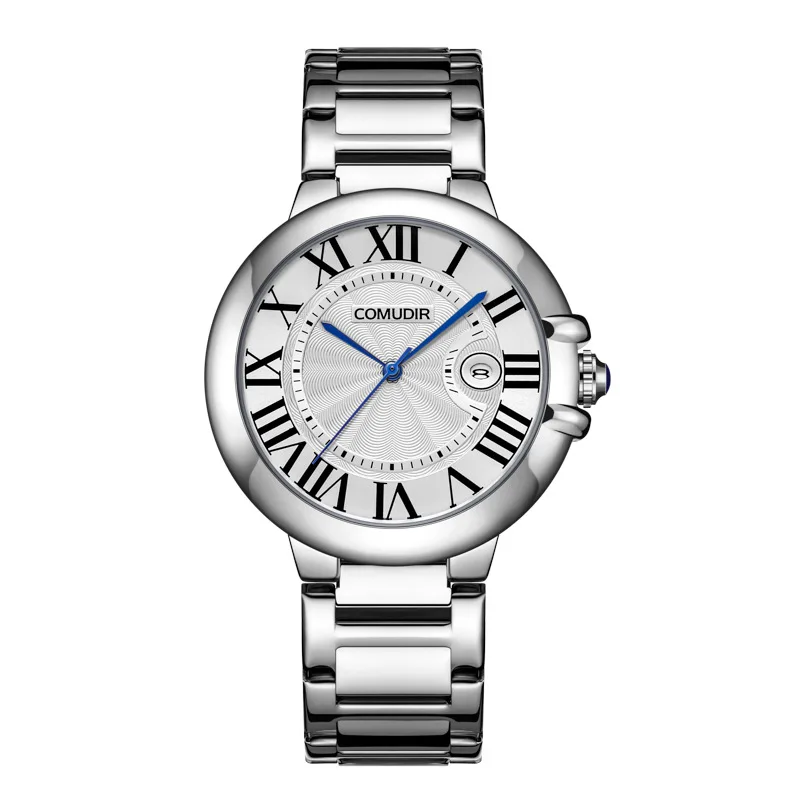 Edelstahl Hohl Quarzuhr Herren Ballon Leuchtkalender Wasserdicht