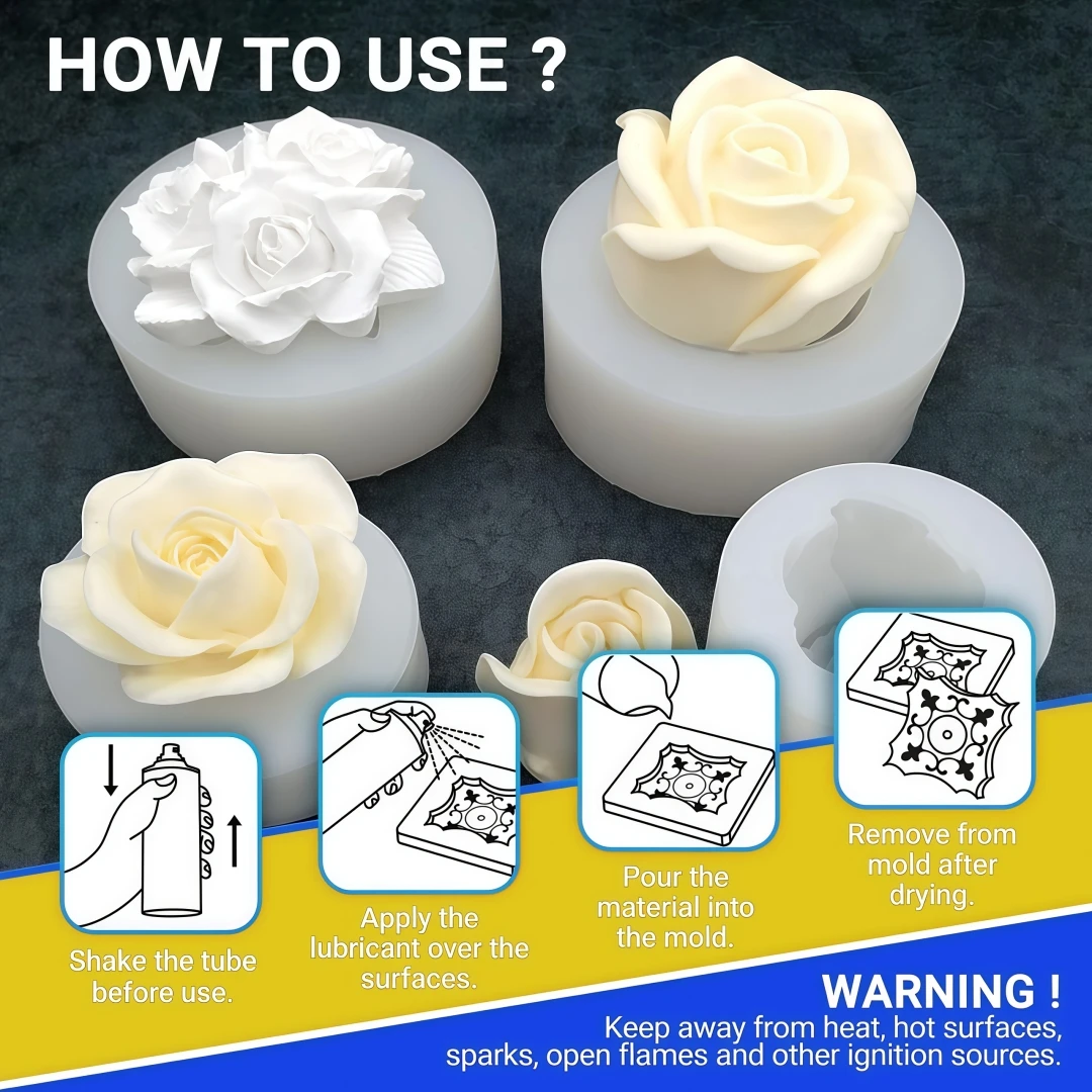Epoxy Mold Demold Spray, Fast-Drying Silicone Mold Release Spray for Resin, Candle, Plaster - view 5