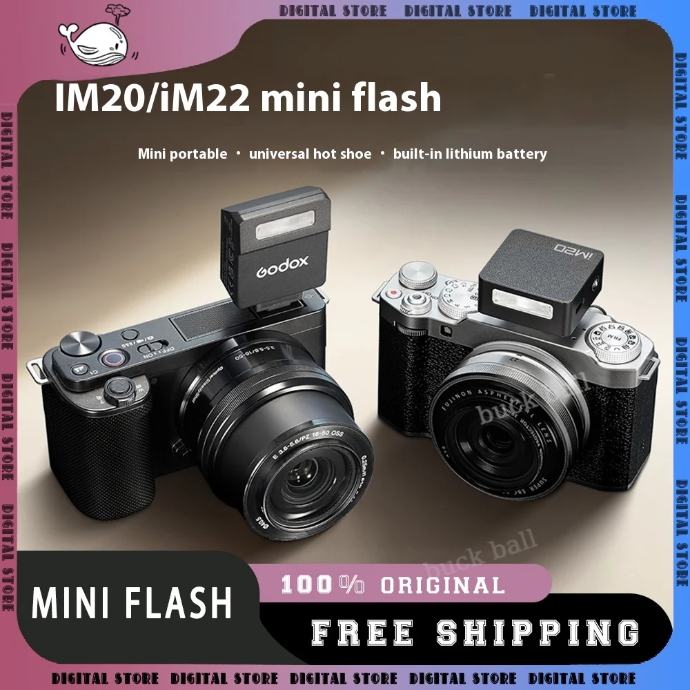 Godox IM20 IM30 Mini Flash Manual Flash for Various Camera Models 5 Output Levels of Power Universal Hot Shoe Mount Custom Gifts