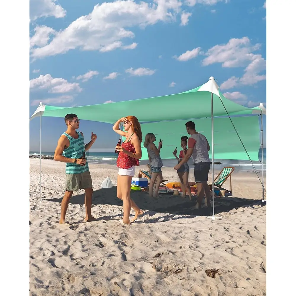 

Beach Tent Sun Shelter 11X11Ft, Upf50+ Protection Beach Canopy Tent Sun Shade With Windproof Design, Outdoor Canopy For
