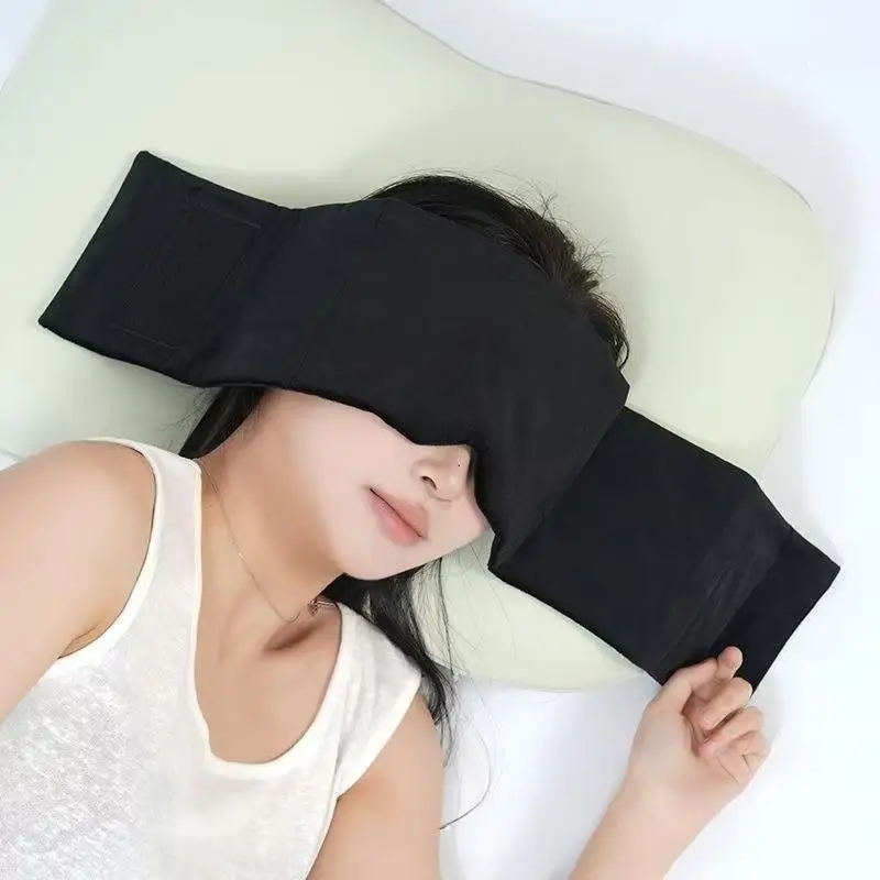 SU 1Pcs Relaxation Tool Gravity Sleep Mask Weighted Eye Mask Light Blocking Headband Fatigue Relief Sleeping Aid For Men Women