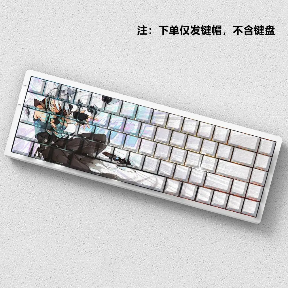 Miyu Valorant Jett Keycaps: Original Profile, Side-Engraved Characters, Translucent PBT, Heat-Sublimated