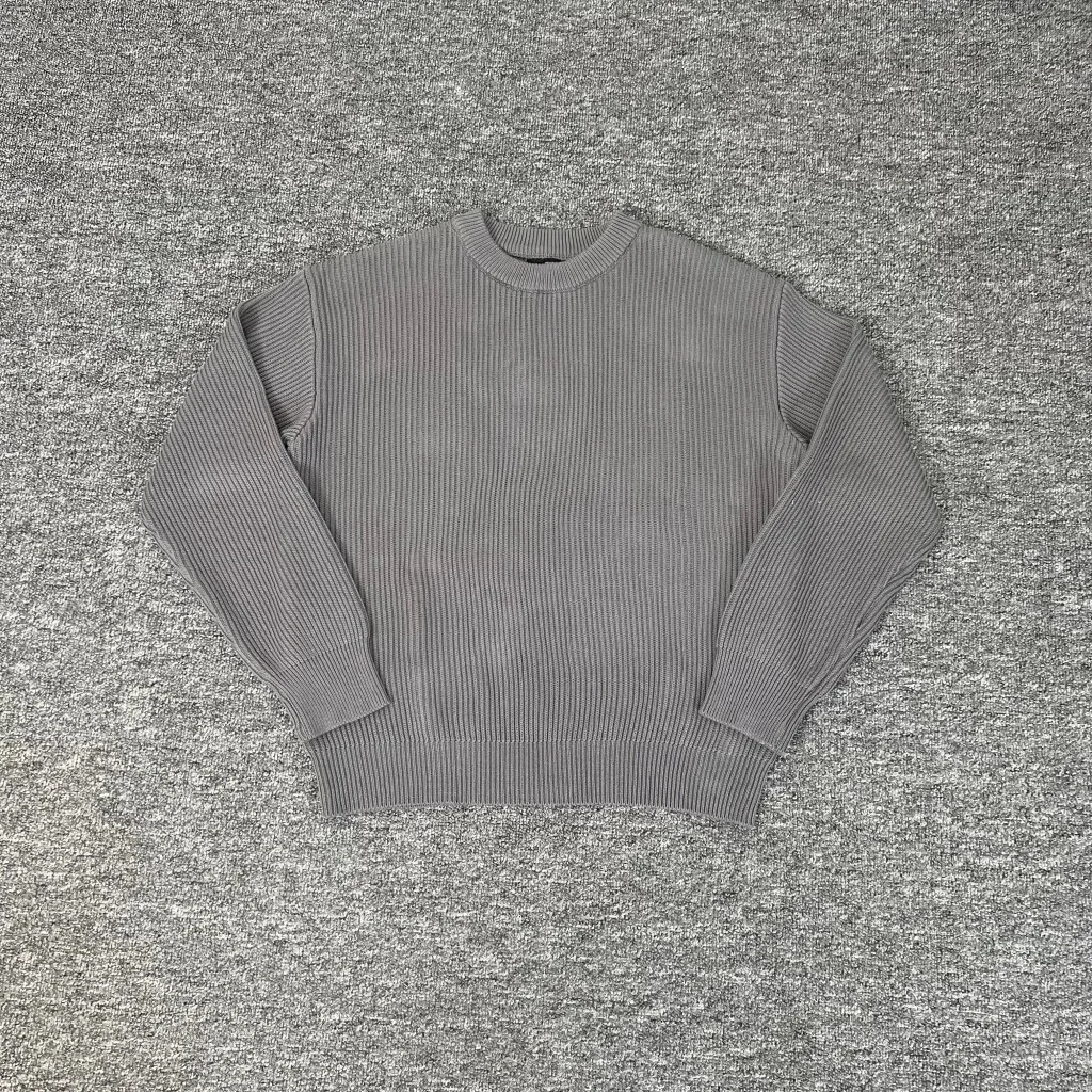 

Свободный крой с цветочной вышивкой, круглый трикотаж, повседневный хлопковый длинный свитер свека для мужчин и женщин, удобный дышащий