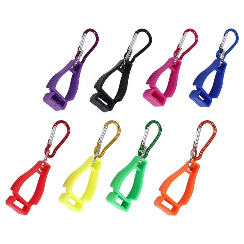 ABGE-8 Pcs Glove Holders Glove Belt Clip With Metal Carabiners For Construction Worker Guard Labor