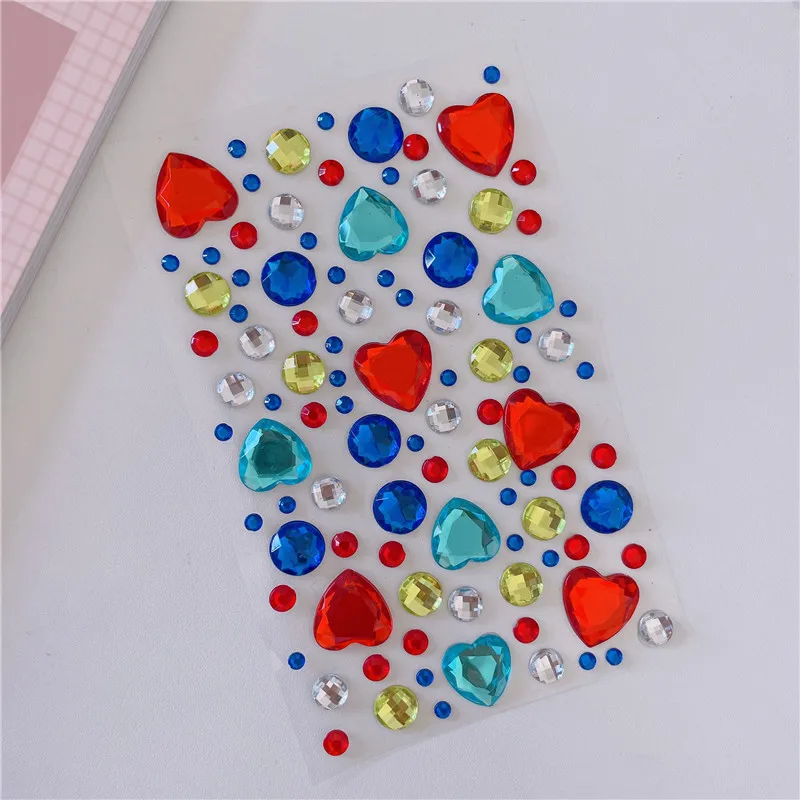 3D Tear Eyes Face Makeup Decoration Colorful Heart Rhinestone Crystal Tattoo Stickers DIY Women Temporary Tattoos Festival Party