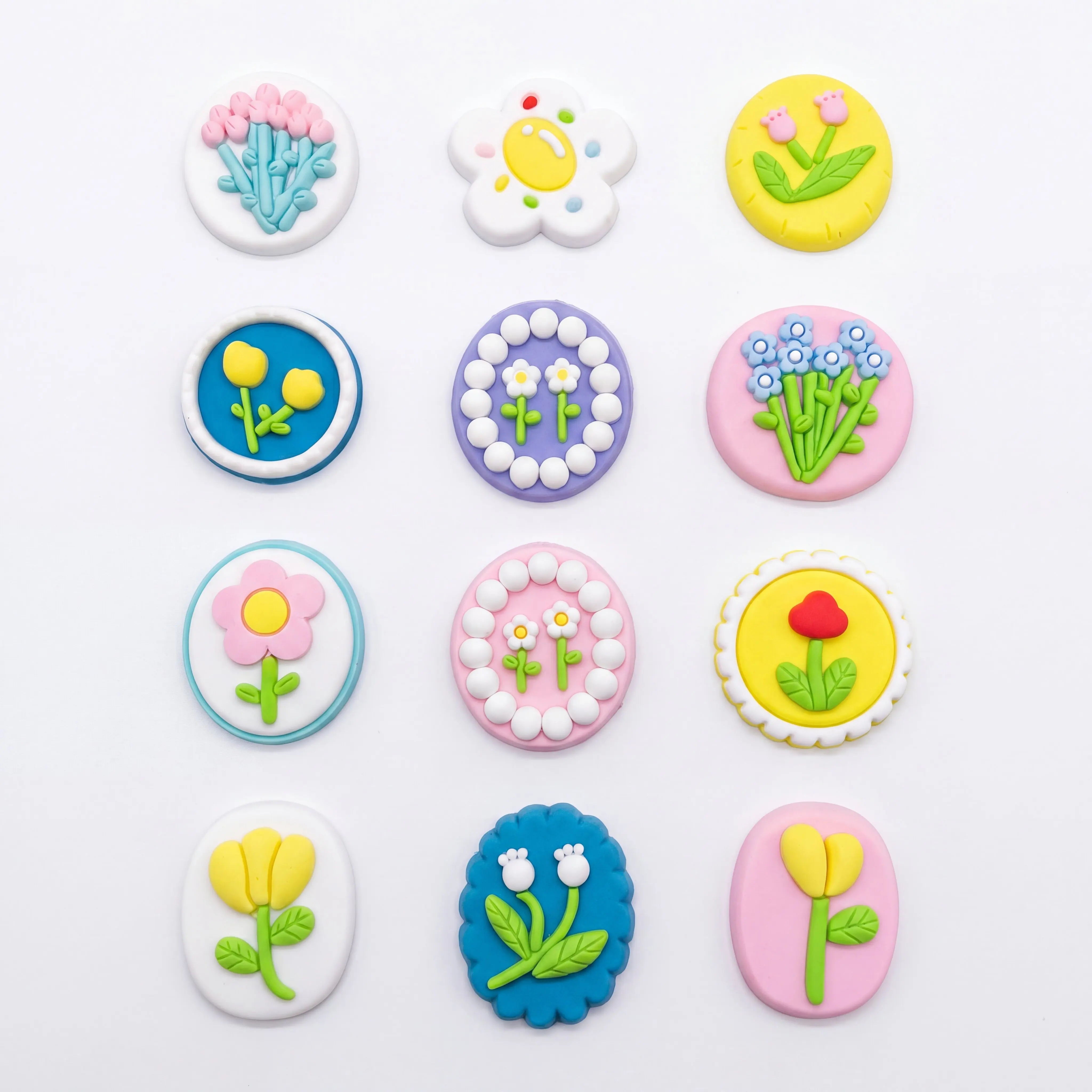 12-60pcs Tulip Flower Shoe Charms For Sandals,Shoe Decoration Accessories Shoe Pins Great Gift For Men Wom