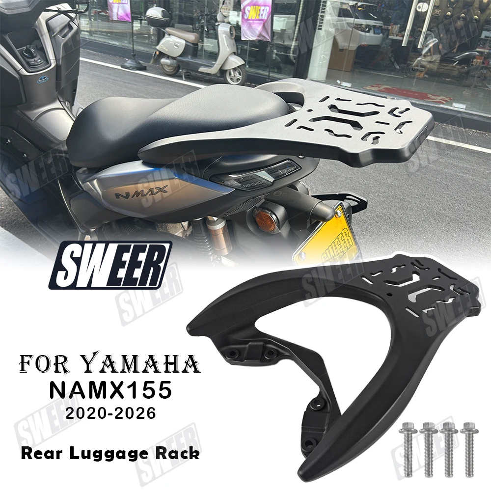 

Motorcycle Aluminum Alloy Rear Cargo Luggage Rack Compatible With Yamaha NMAX155 2020-2026 xtended Carrier Tail Box Bracket