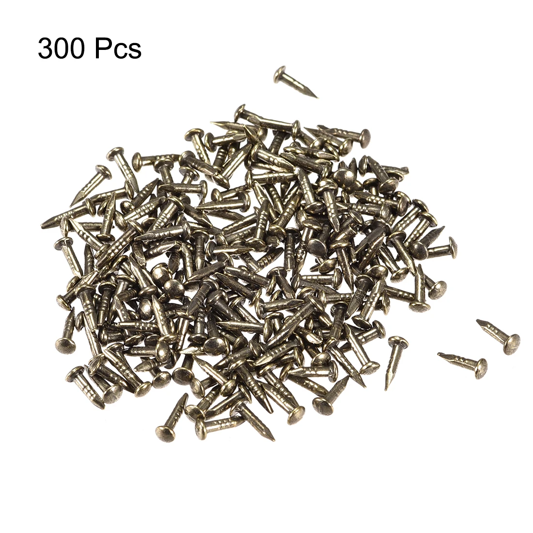 Uxcell 300pcs Carbon Steel Tiny Nail Diameter 1.2mm Mini Micro Nail Tack Stud Bronze Tone Carbon Steel DIY Household Accessories