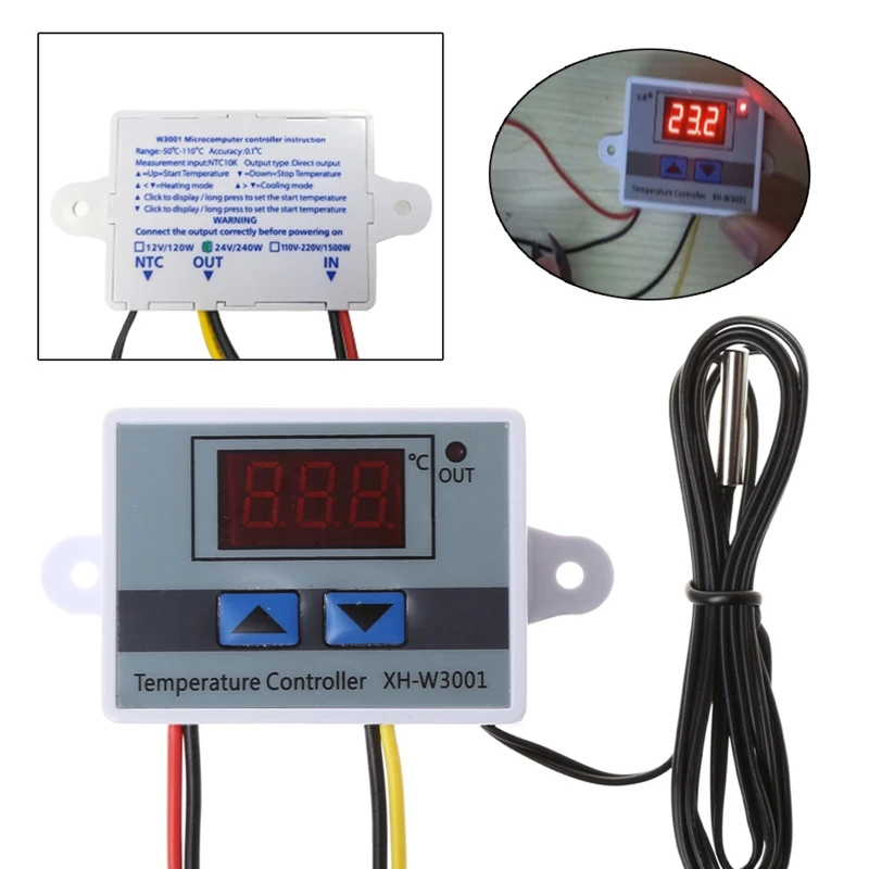 Termostato per acquario per rettili con display digitale Regolatore temperatura regolabile per habitat serpente lucertola