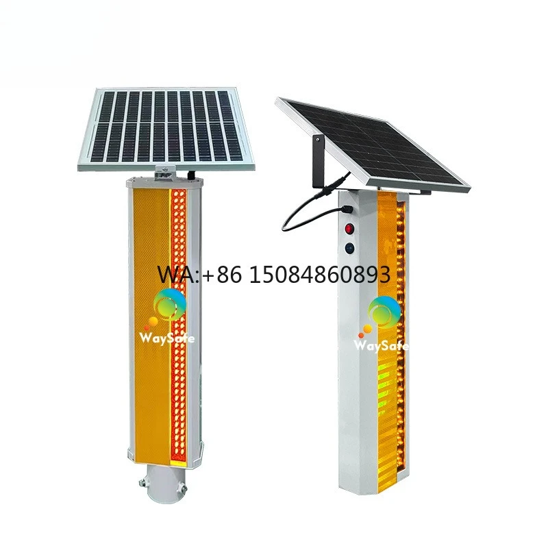 

GPS Wireless Synchronized Anti Fog Light High Speed Flashing Traffic Contour Solar Edge Warning Post IP66 Protection