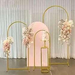 3pcs/set Metal Frame Birthday Party Backdrop Decor Frame Wedding Arch Balloon Artificial Flower Frame Outdoor Event Ornament