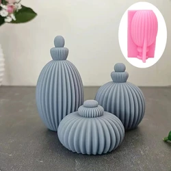 DIY Vase shaped Candle Silicone Mold Geometric Stripe Roman Cylinder Candle Mould Stripe Christmas Tree Cylinder Gypsum Molds