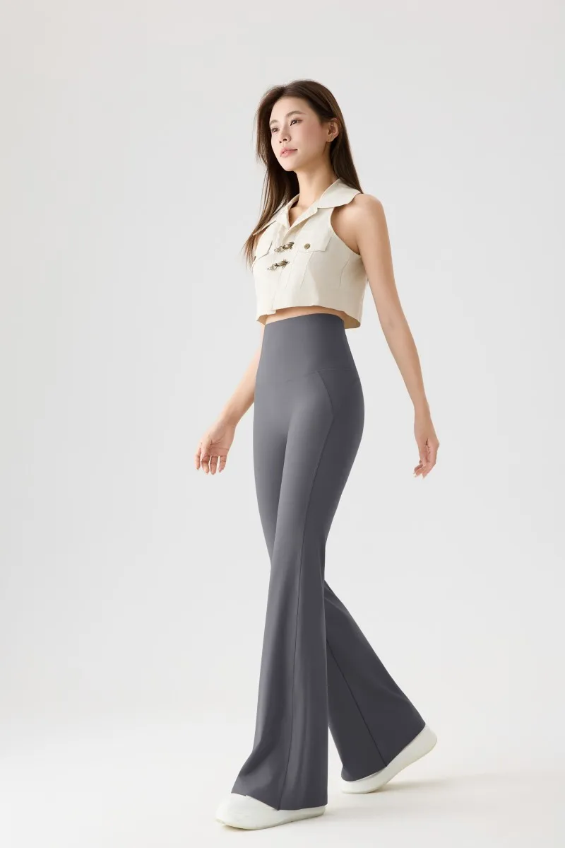 Women's Flared Yoga Pants High Waist Tummy Control Lounge Pants with Pockets Soft Cloud Seamless Workout Leggings Summer trouser