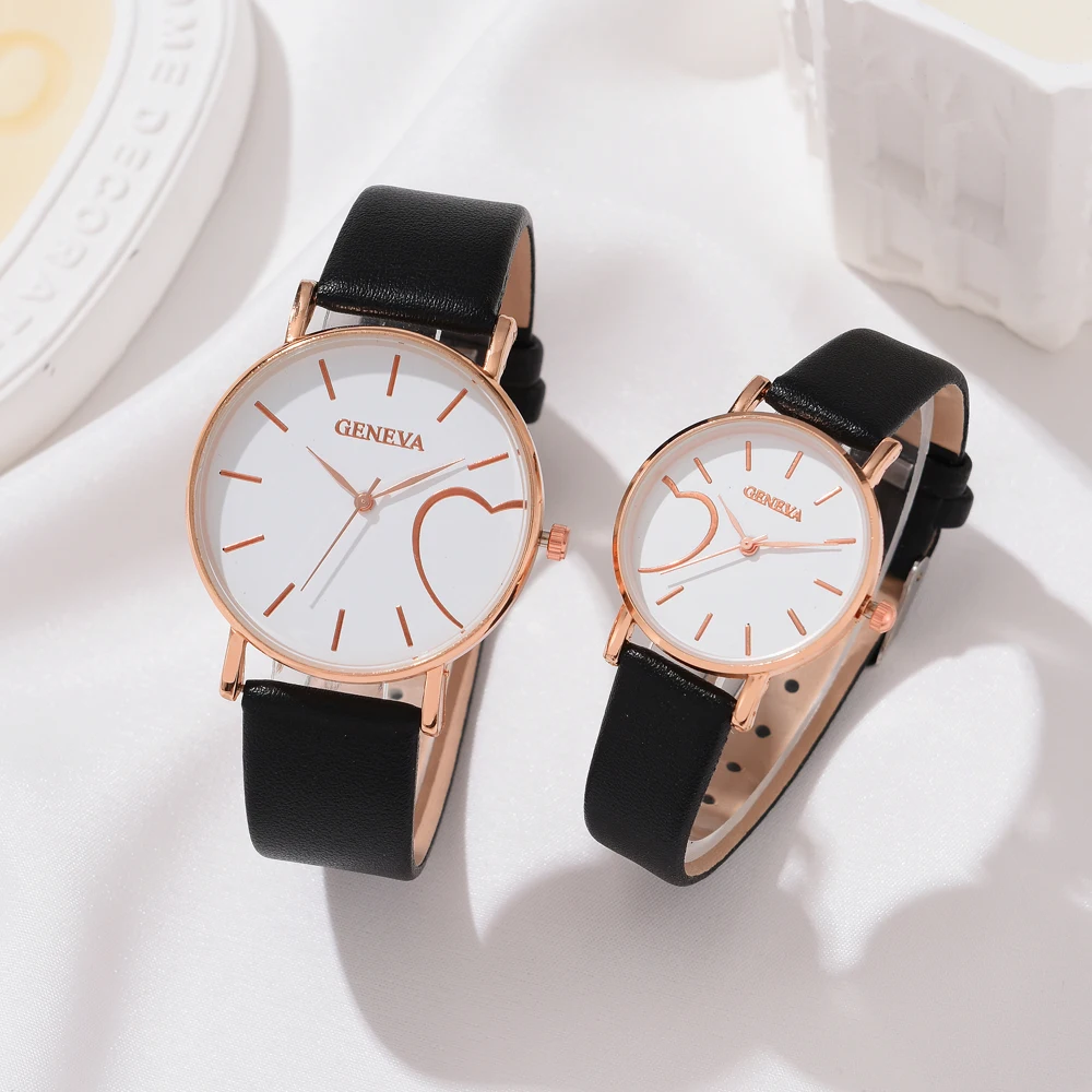 Couple Watch 2Pcs 2023 Luxury Women Bracelet  Wristwatches Fashion Ladies Quartz Leather Strap Bracelet Clock Gift Montre Femme