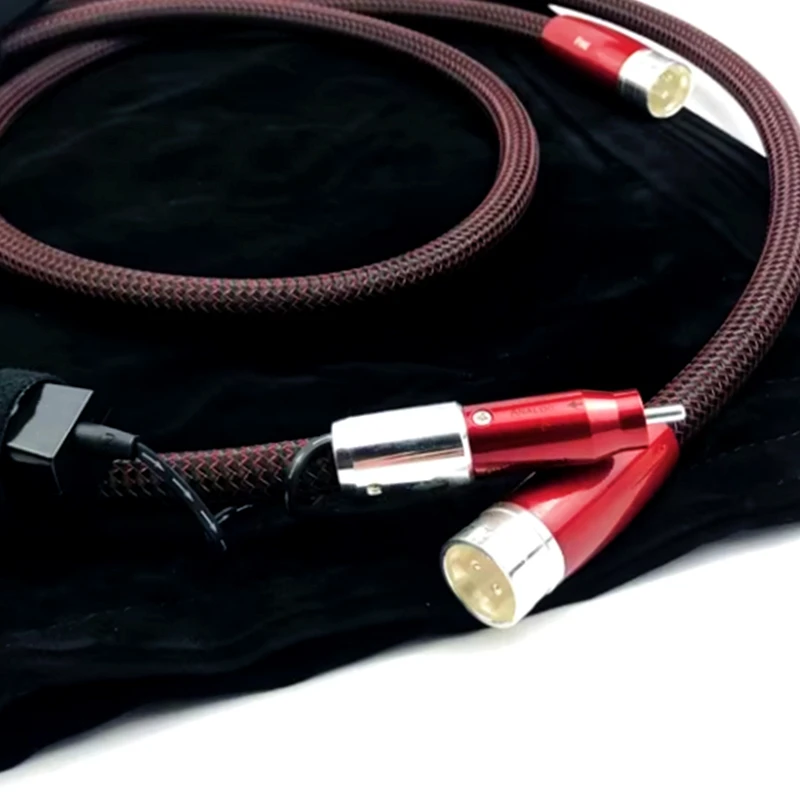 

FIRE 2RCA To 2XLR Cable HiFi Auido Analog Signal Cable Amplifier CD Interconnect Cable with 72V Battery