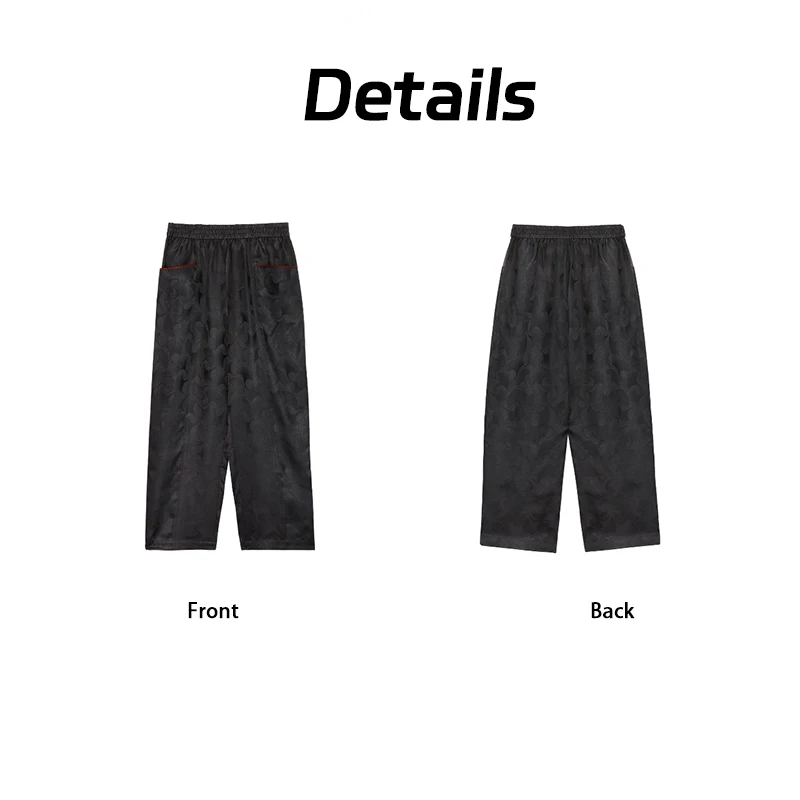 LI SILK CLOUD xiangyunsha Trousers - Oriental Style, Lightweight Breathable, ClassicGuangdong Black Pearl Guangdong Gauze