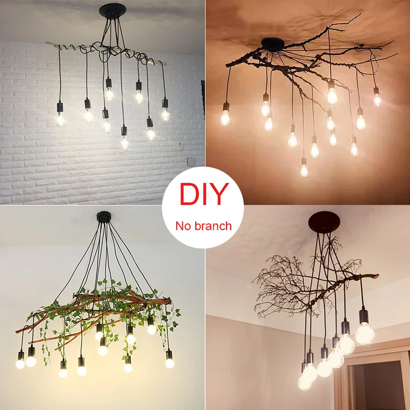 الحديثة بسيطة متعددة الرؤوس لتقوم بها بنفسك الثريا الملونة شبكة العنكبوت الثريا النمط الصناعي Diniht للمطبخ مزرعة غرفة المعيشة #5