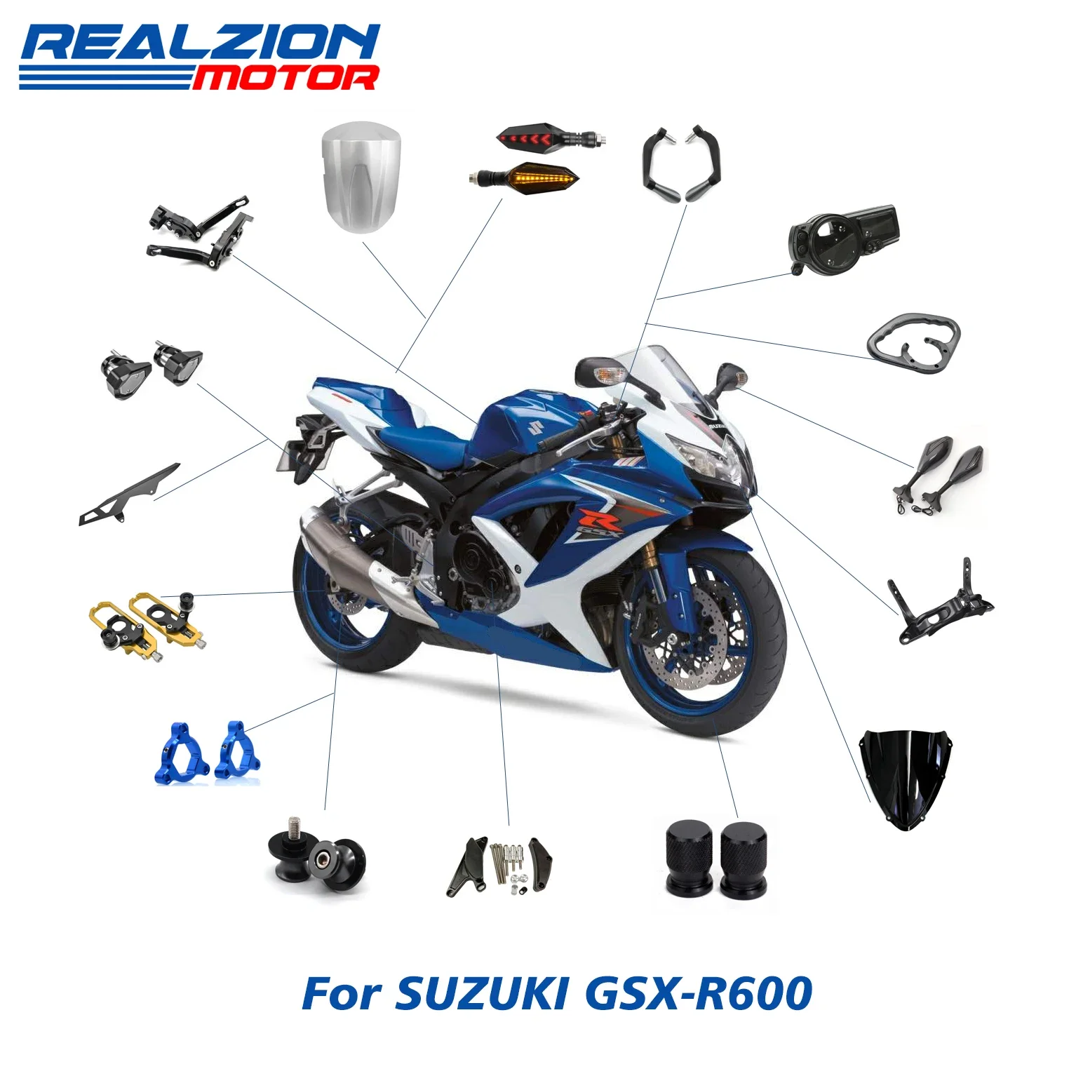 REALZION Motorcycle Racing Customized Chrome Gold Fairings Kit ABS Plastic High Quality For YAMAHA TMAX 530 2015-2016