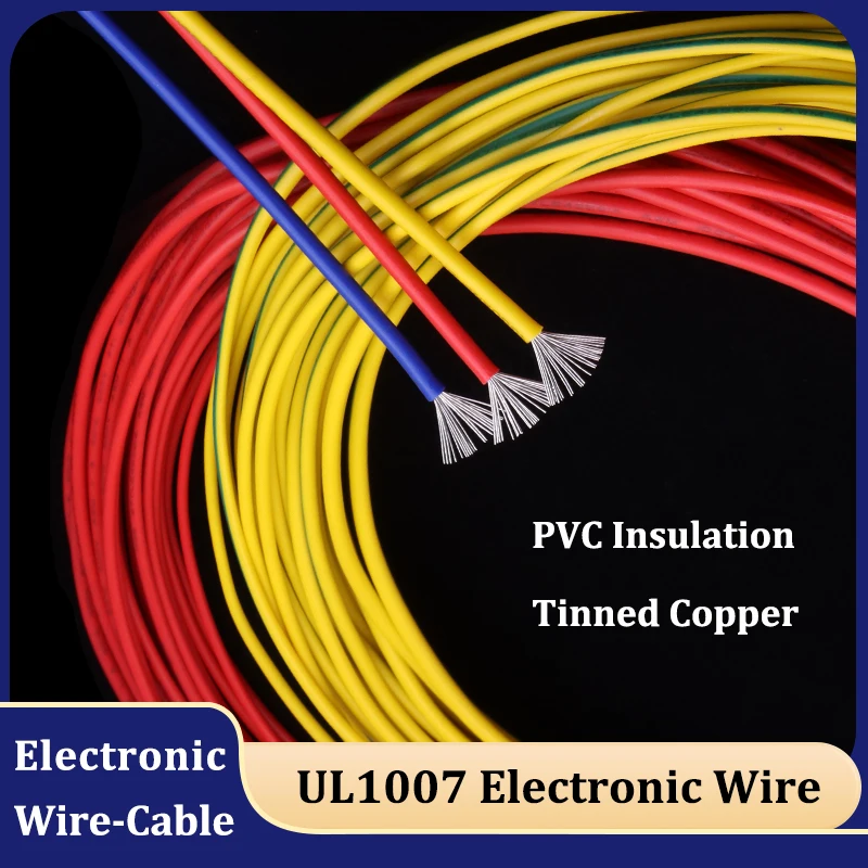 

2/5M UL1007 Copper Electronic Wire 30 28 26 24 22 20 18 16AWG PVC Insulated Tin-plating Cable DIY LED Lamp Lighting Connect Line