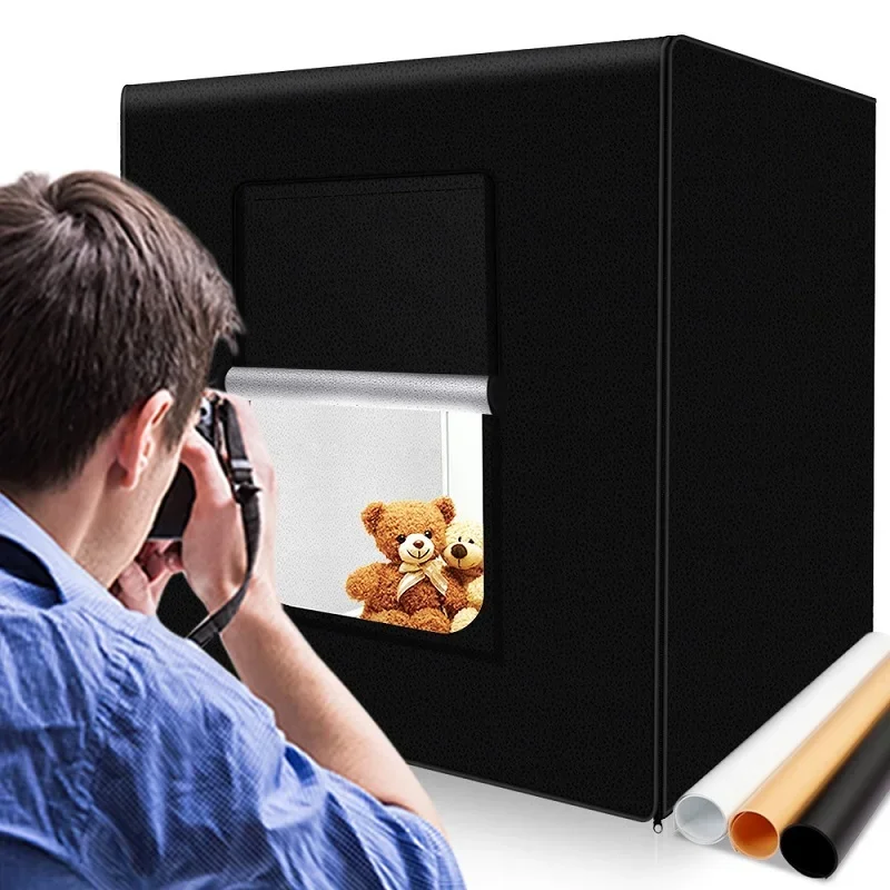 Travor Photo Light Box 40cm 15.7Inch Folding Photography Photo Box Professional Photo Studio Lightbox with Mini Tripod