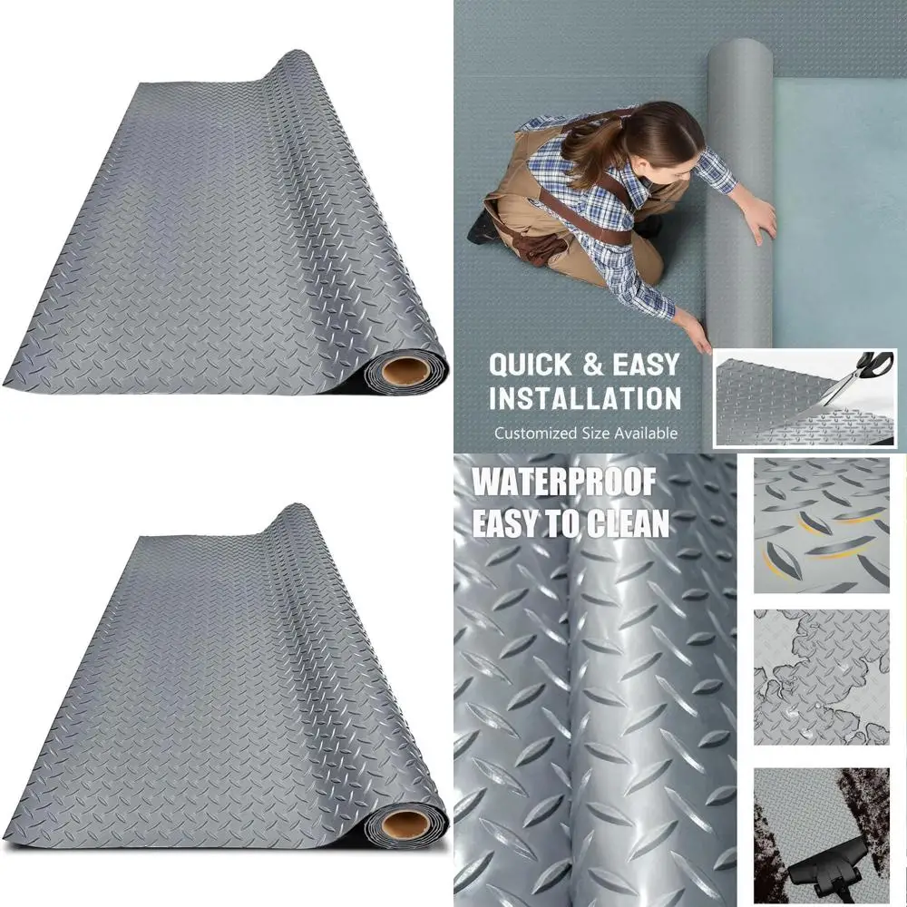 

Утолщенный ПВХ-коврик для пола гаража, сверхпрочный водонепроницаемый противоскользящий защитный коврик для автомобилей, прицепов, внедорожников, подвалов, спортзалов (1 фут x 42 фута)