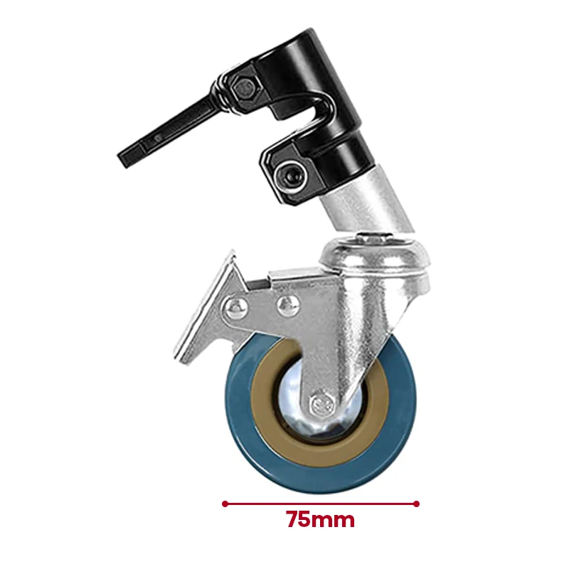 Stainless Steel Swivel C-Stand Caster Wheel Kit with Brake For 25mm Diameter Turtle Base Tripod Leg Photography Studio Equipment