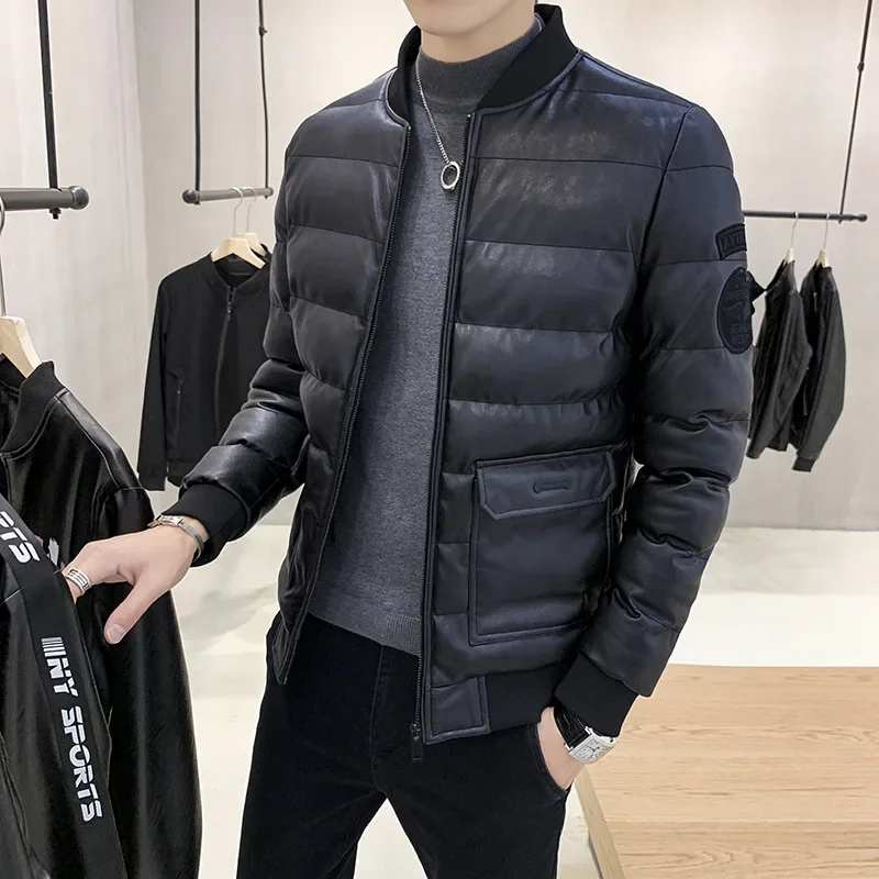 

2023 Autumn and Winter Men's Fashion Trend Outerwear with Handsome and Thickened Leather Short