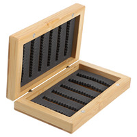 Bamboo Fishing Box 143*94*38mm Wood Color Small Exquisite Micro Slit Foam Fly Storage Fishing Tackle Lure Bait Case Container