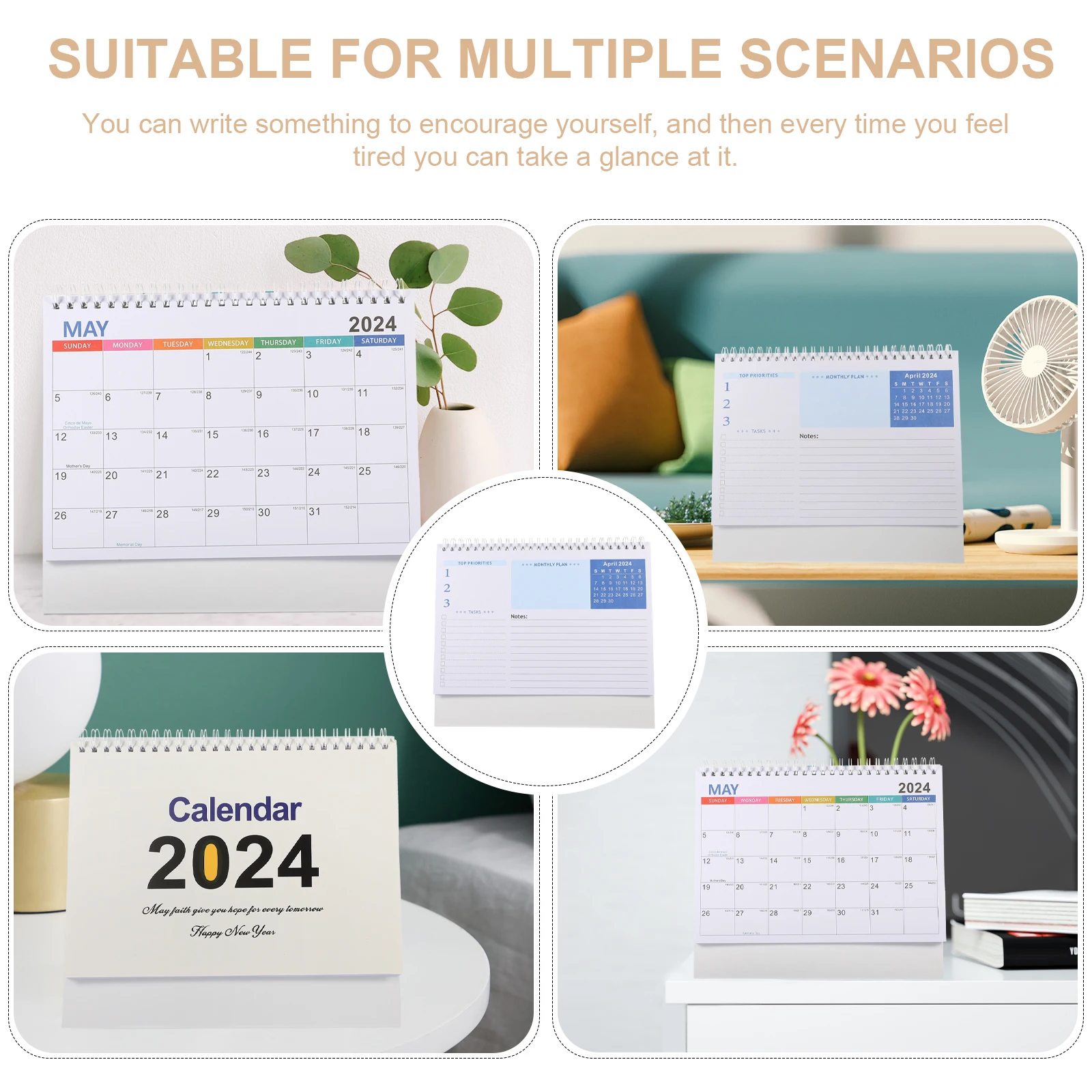 

Minimalist Desktop Calendar Bright Simple Color Design For Office Home Decor Use Practical Monthly Planner Students