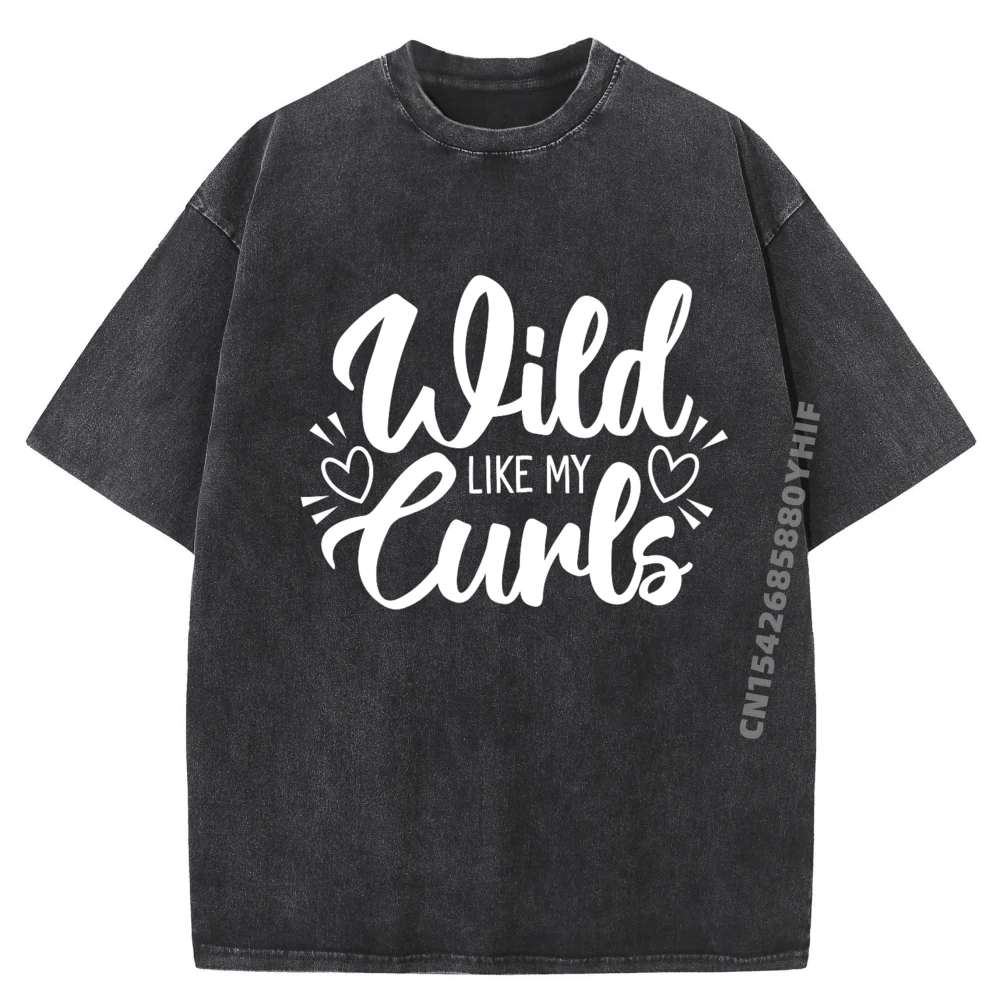 

Рубашки с вьющимися волосами Wild Like My Curls для малышей, мужская футболка с рисунком, мужские футболки с буквенным принтом, мужская простая стираная одежда