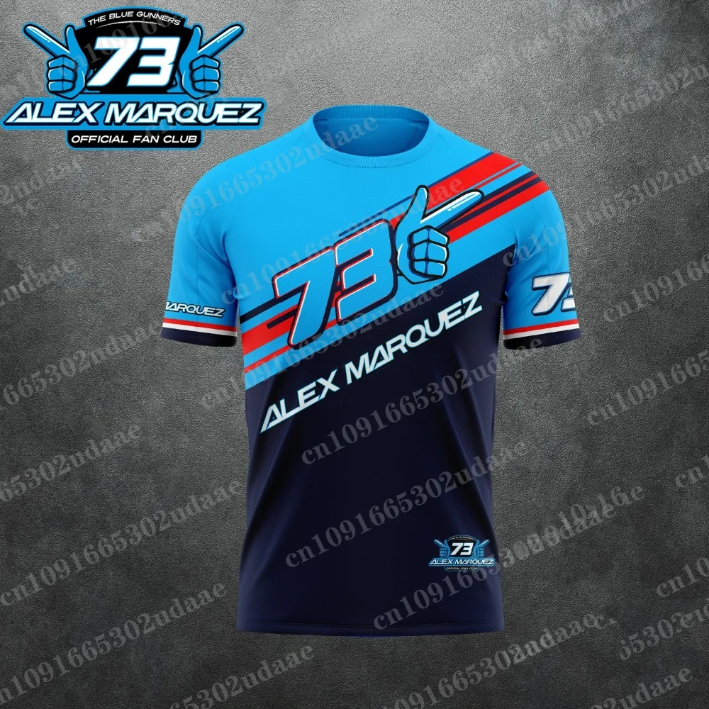73 Rider ALEX Marquez Fan motocicleta carreras camiseta para hombres y mujeres verano secado rápido ligero camisa de manga corta