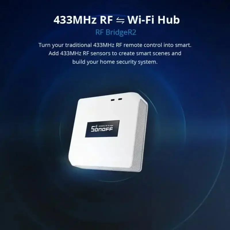 SONOFF RF Bridge 433Mhz Wifi Wireless Signal Converter Home Security Support DW2-RF PIR3-RF Sensor Via EWeLink Alexa Google Home