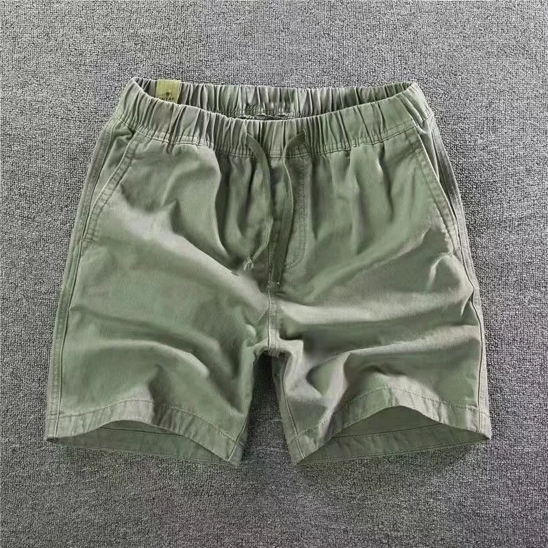 Short masculino com corda de desenho, calça curta de bermuda, camisola camuflada, streetwear confortável, tendência popular do verão