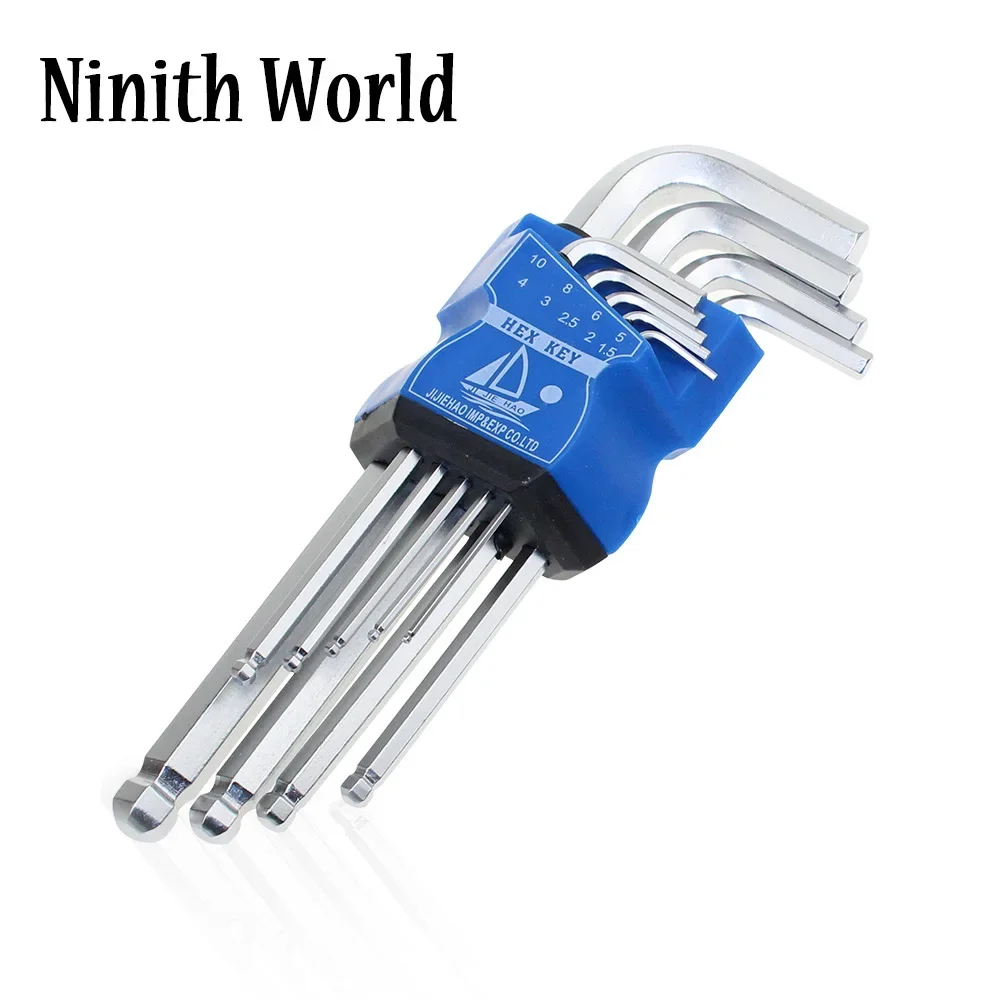 Inch Allen Wrench Set Hex Ball Head Portable Bicycle Repair Hand Tools Screwdriver Tip 1/16 To 3/8 L Shape Short Arm Tool