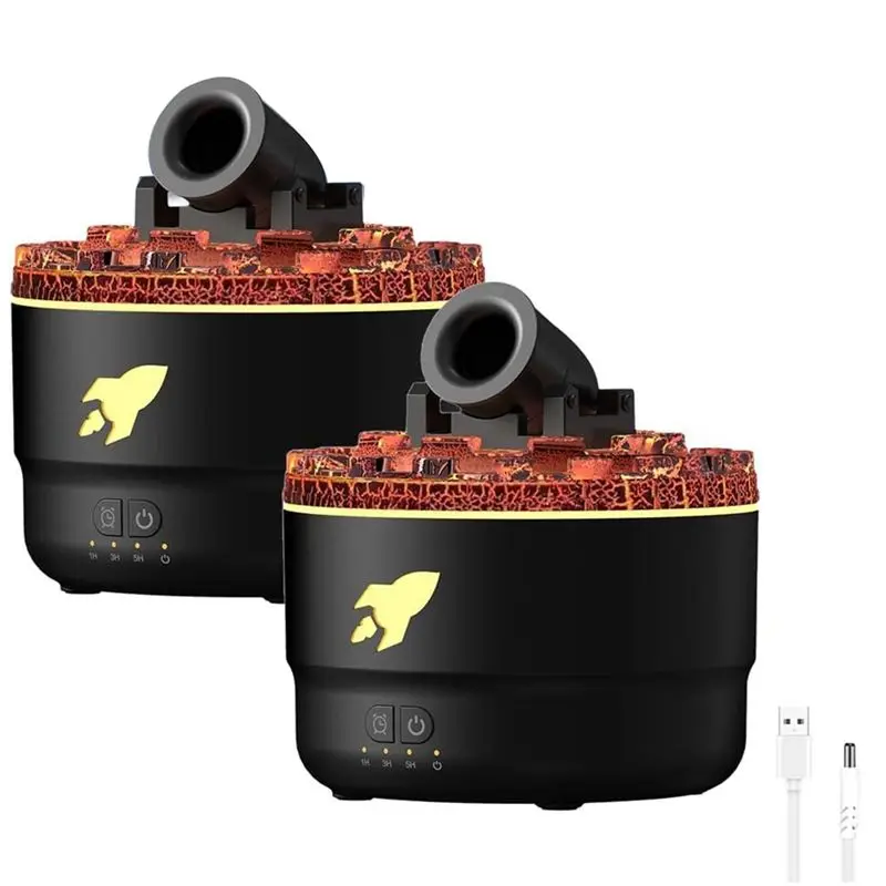 

A84X-2PCS Mini Cannon Humidifier Aroma Diffuser With 2 Modes 7 Colors LED Timesr And Adjustable Settings Turret Humidifier B