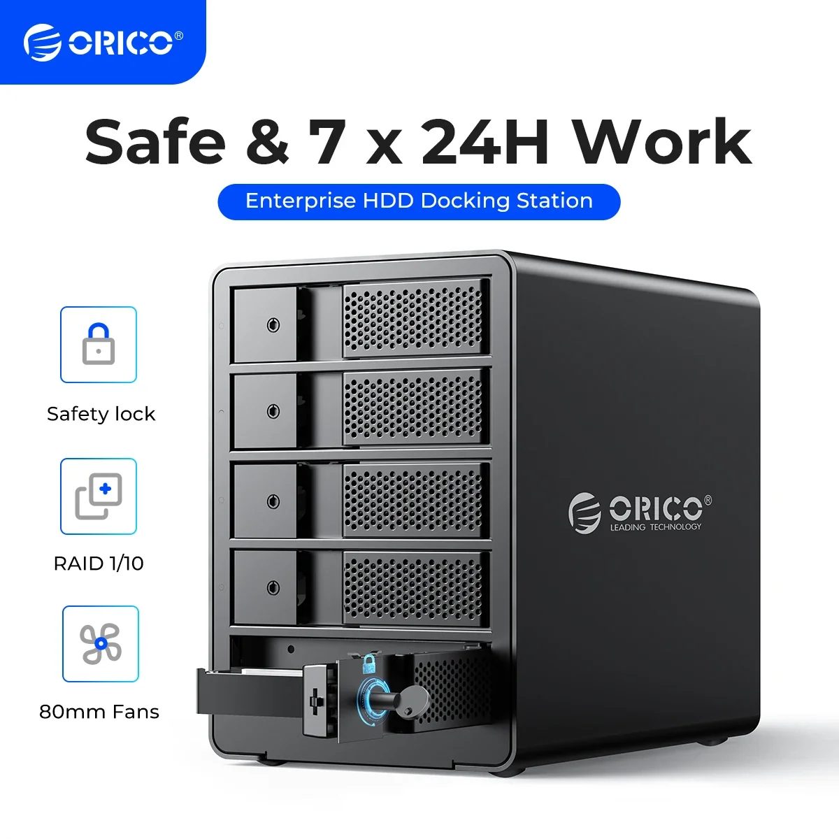 ORICO 95 Series 5 Bay 3.5'' Inch HDD Docking Station Support RAID Mode Aluminum With 150W Power for Pc Bitcoin Altcoins Mining