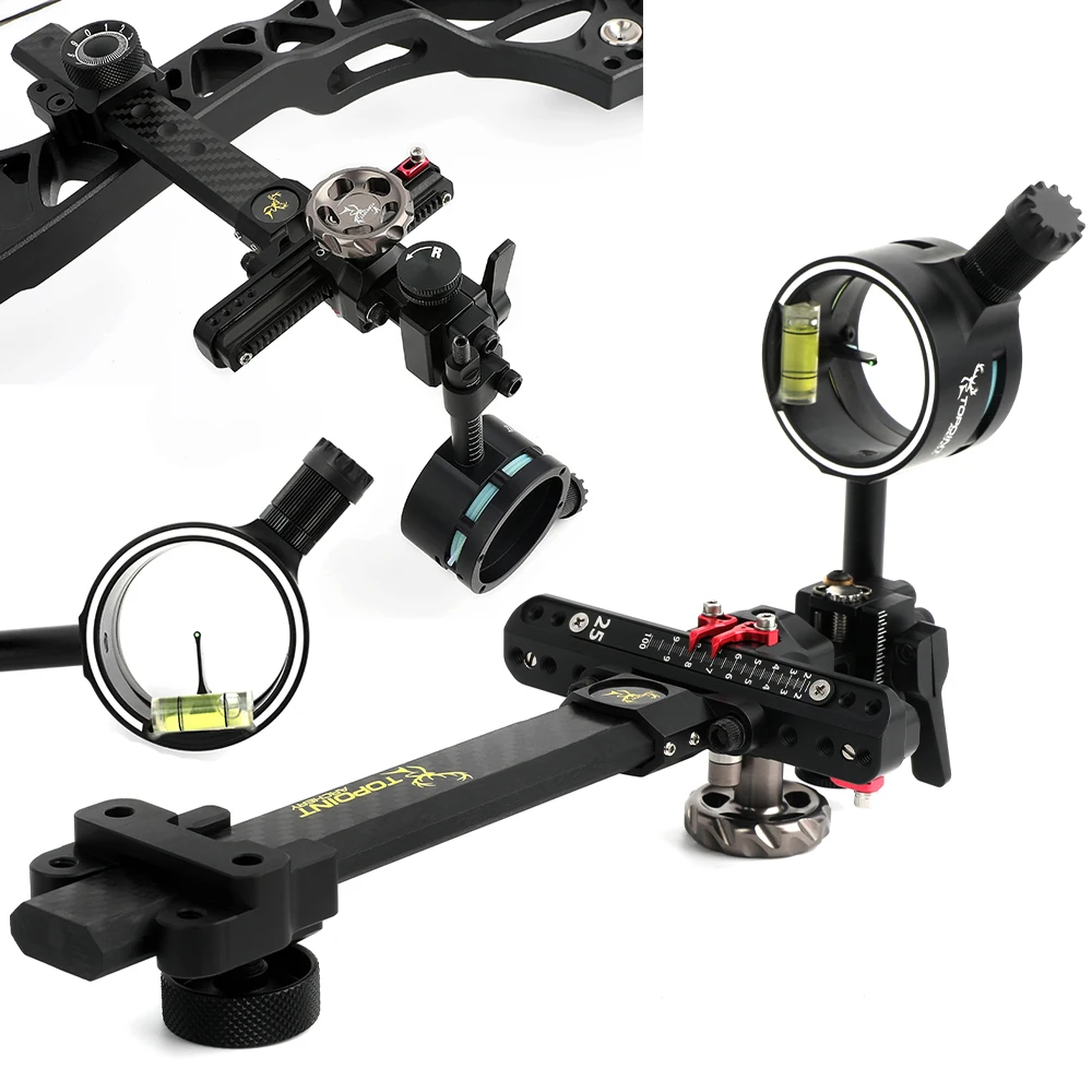 

TX9610 Compound Bow Sight 4X 6X 8X Lens Archery Sight 0.019" Fiber Optic Micro Adjustable 1 Pin Sight Shooting Bow Hunting Aim