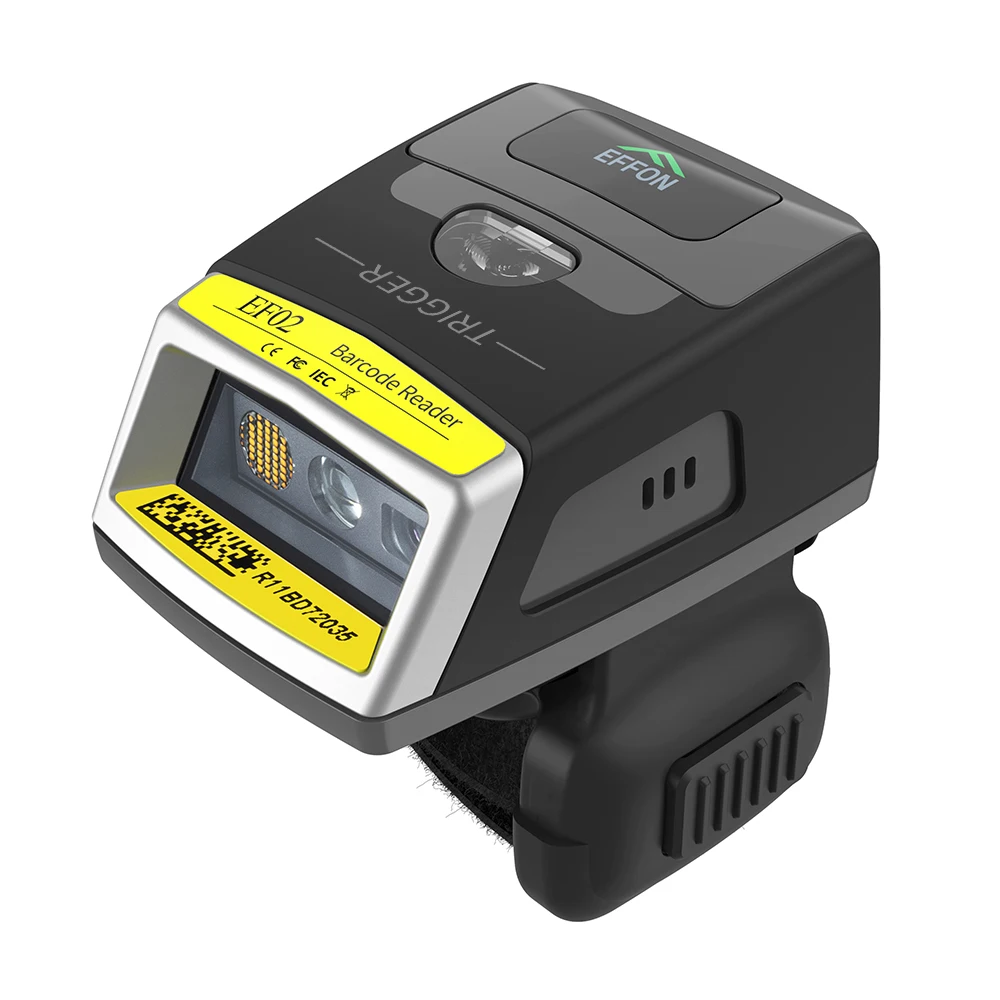 Effon for Warehouse Wearable 2D Barcode Scanner IP65 Bluetooth QR Code 1D 2D Glove Type Barcode Scanner