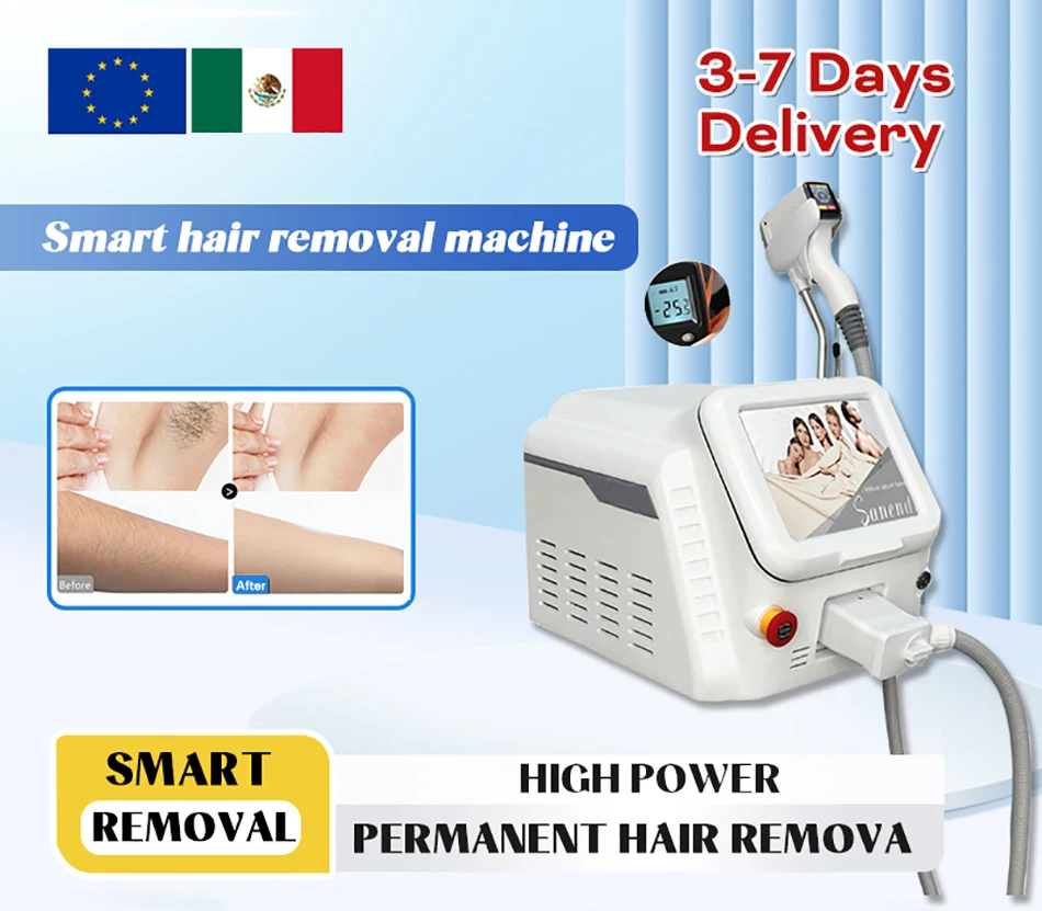 New Ice Platinum 4 Wavelength Diode Laser Hair Removal Machine Professional CE Summer 808nm  Salon or Home Use Remover