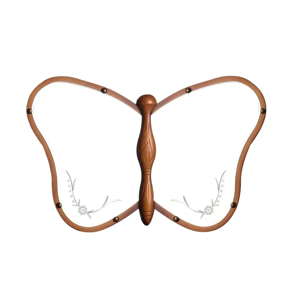 Medieval art brown Internet celebrity wooden carving living room bedroom wall decoration mirror