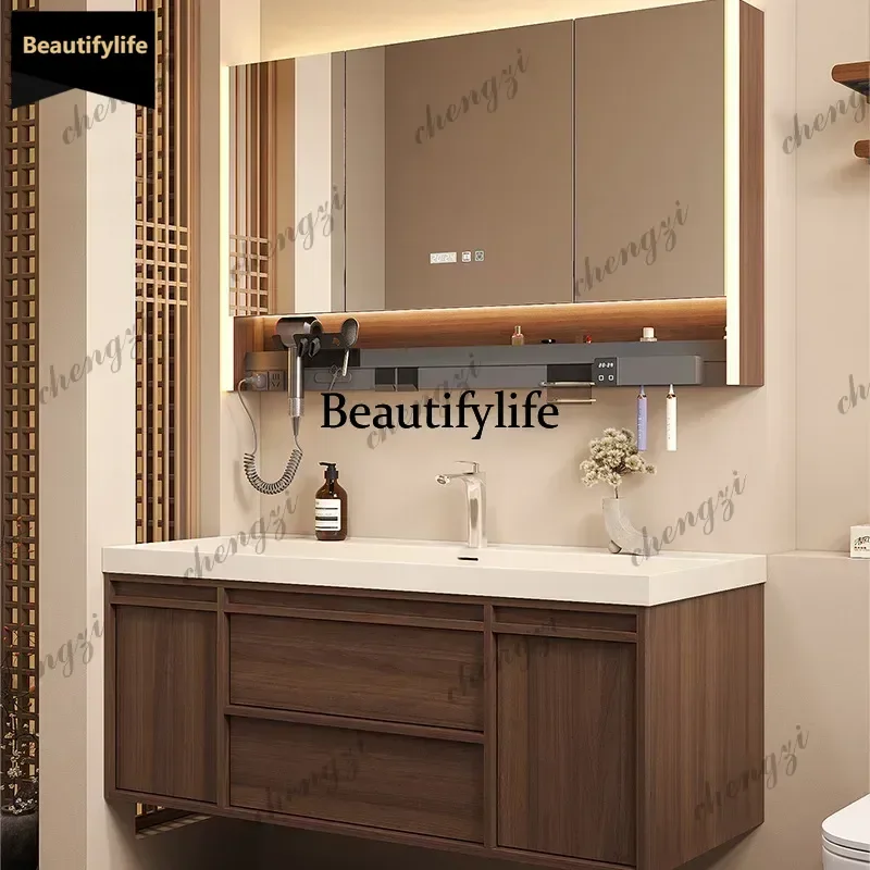 Luxury gold-plated stone integrated ocean basin bathroom vanity set b567