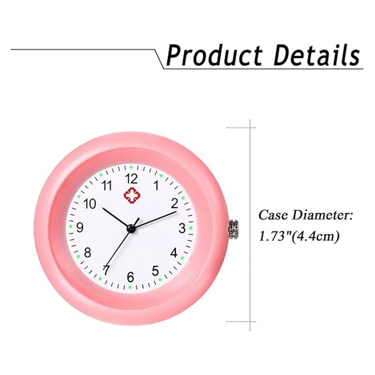 A002 Stethoscope Watch Clip on Stethoscope Clock with Second Hand Pocket Clock Accessories Nurse Week Gift Pink
